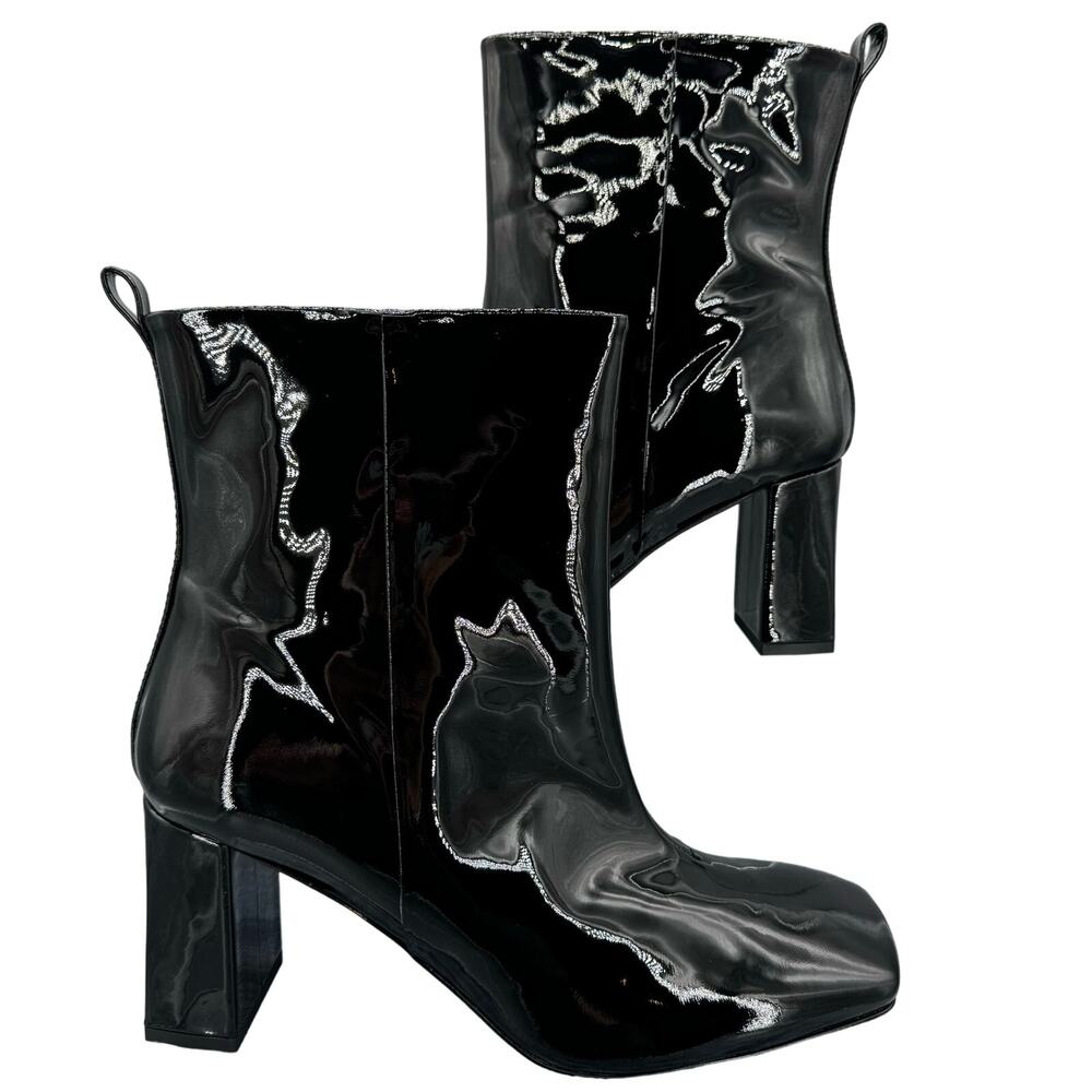 NEW Good American Women’s Square Toe Booties Black Size 9